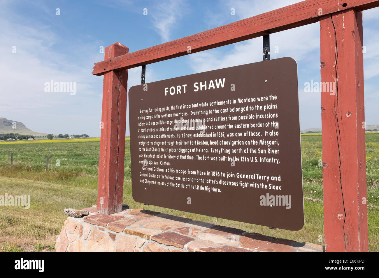 Fort Shaw Historical Marker, Montana, USA Stock Photo Alamy