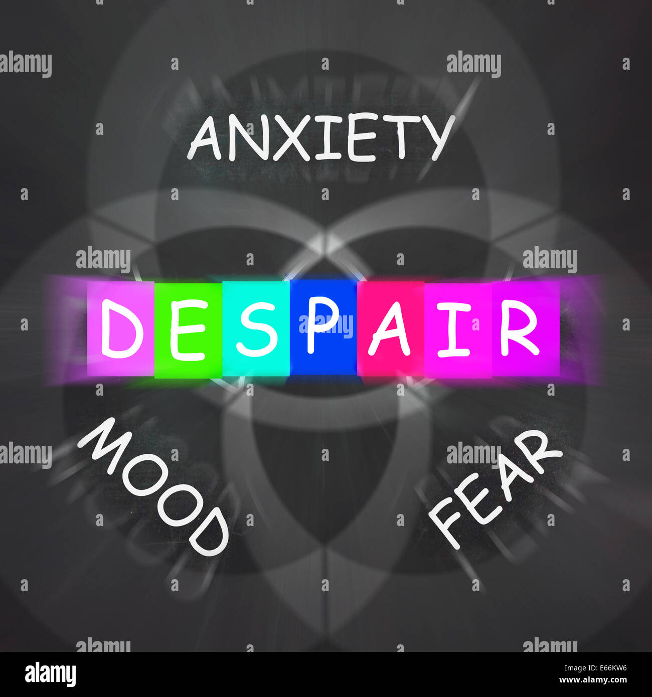 Despair Displaying a Mood of Fear and Anxiety Stock Photo