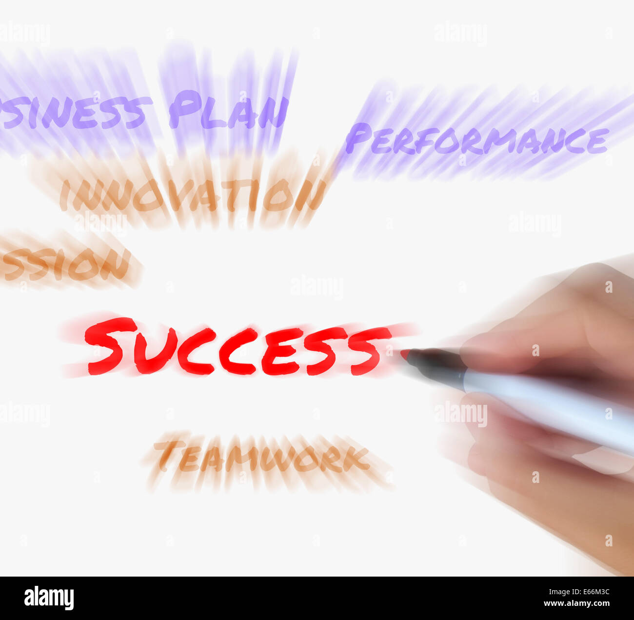 Success on whiteboard Displaying Successful Solutions and Accomplishment Stock Photo