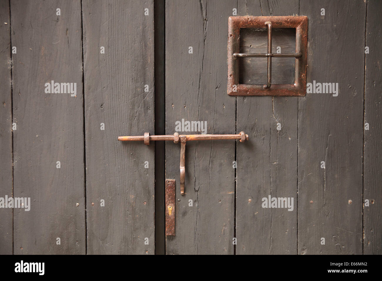detail of and old and aged door and lock Stock Photo - Alamy
