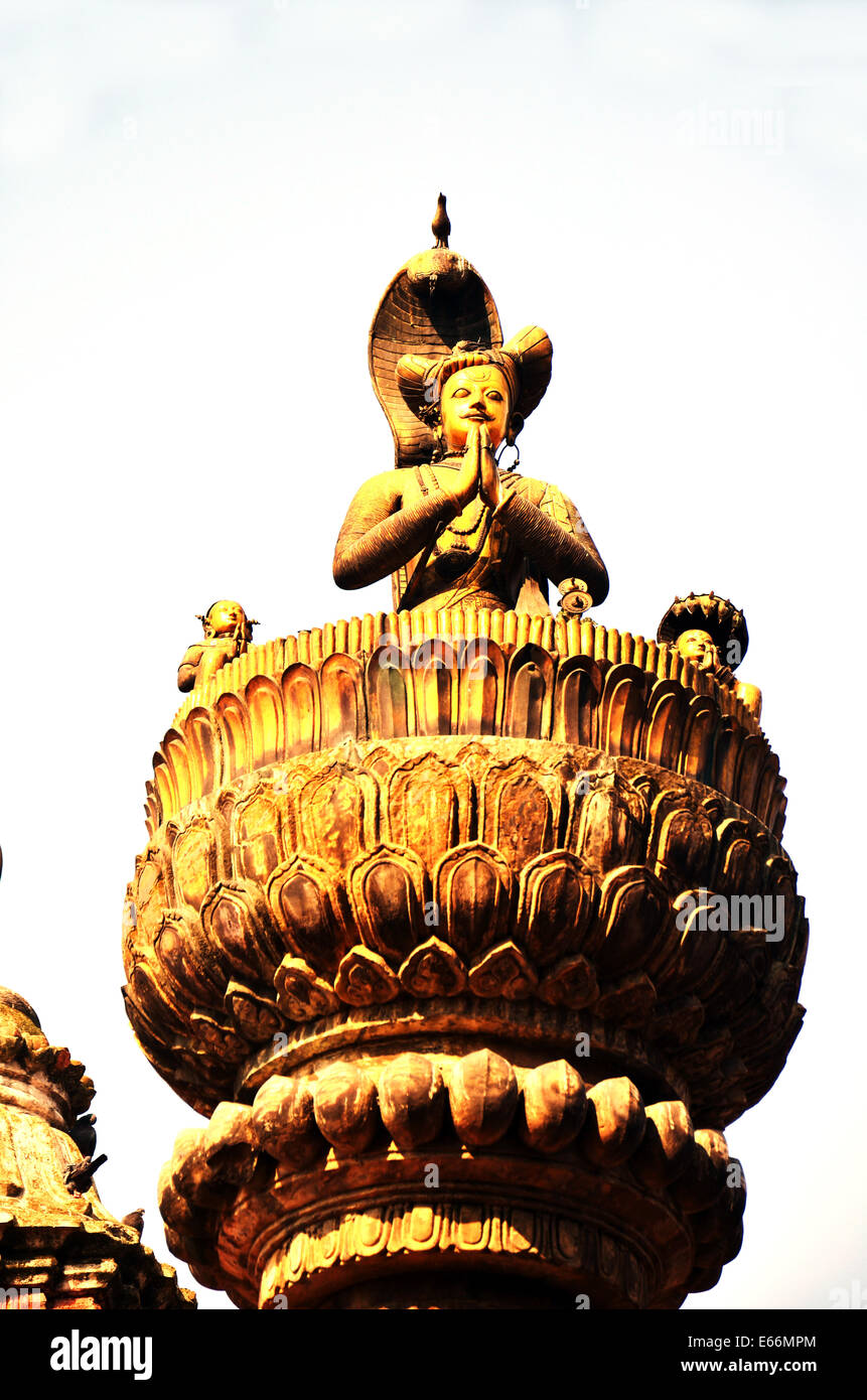 Statue image King Ranjit Malla in Patan Durbar Square is situated at