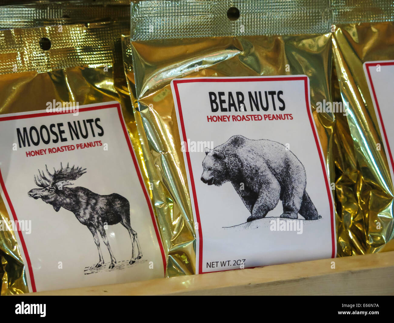 Honey Roasted Peanuts, Hi-Country Trading Post, Lincoln, Montana Stock Photo