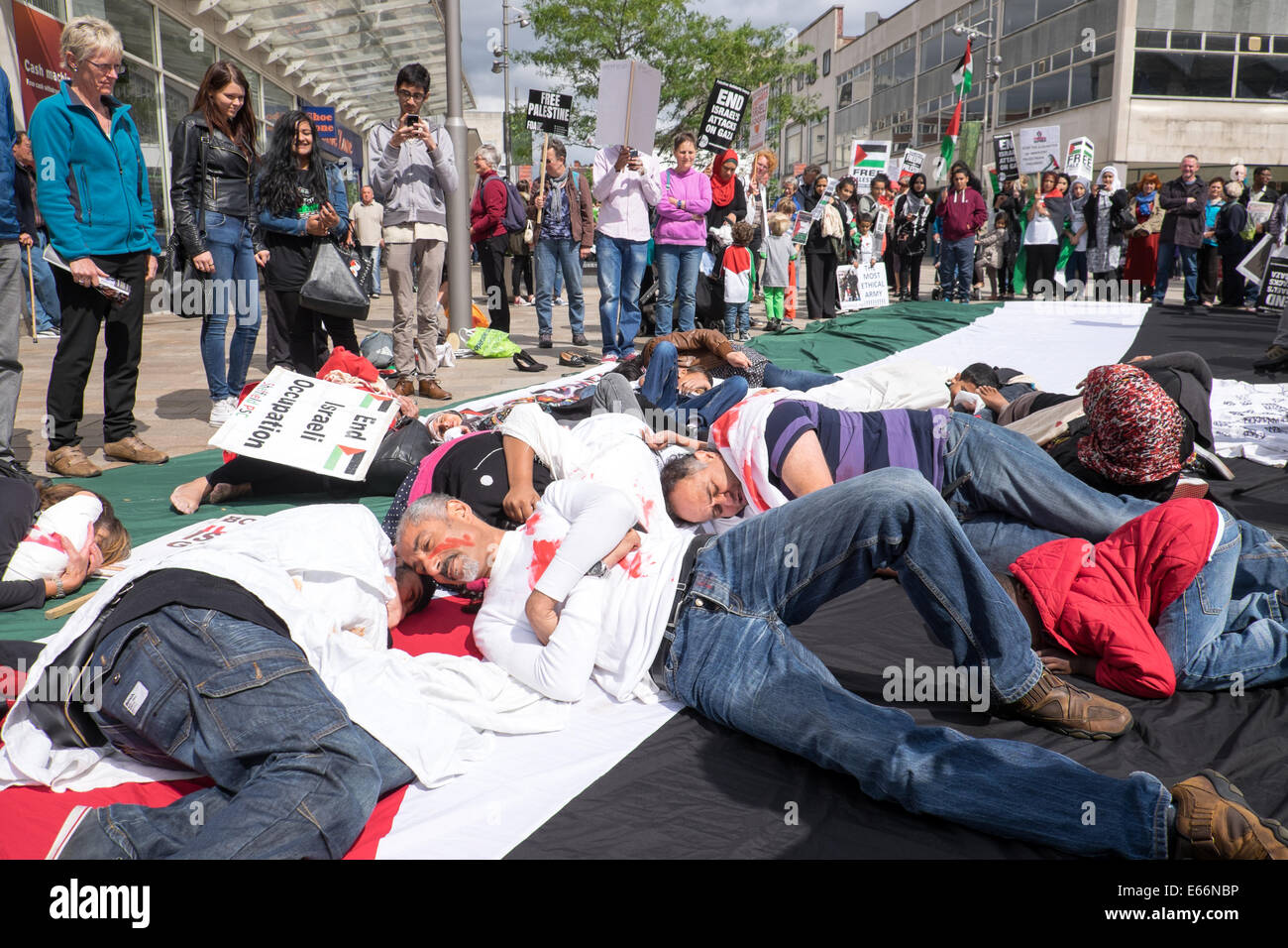 Sheffield, Yorkshire, UK.16th August 2014.Palestine solidarity campaign