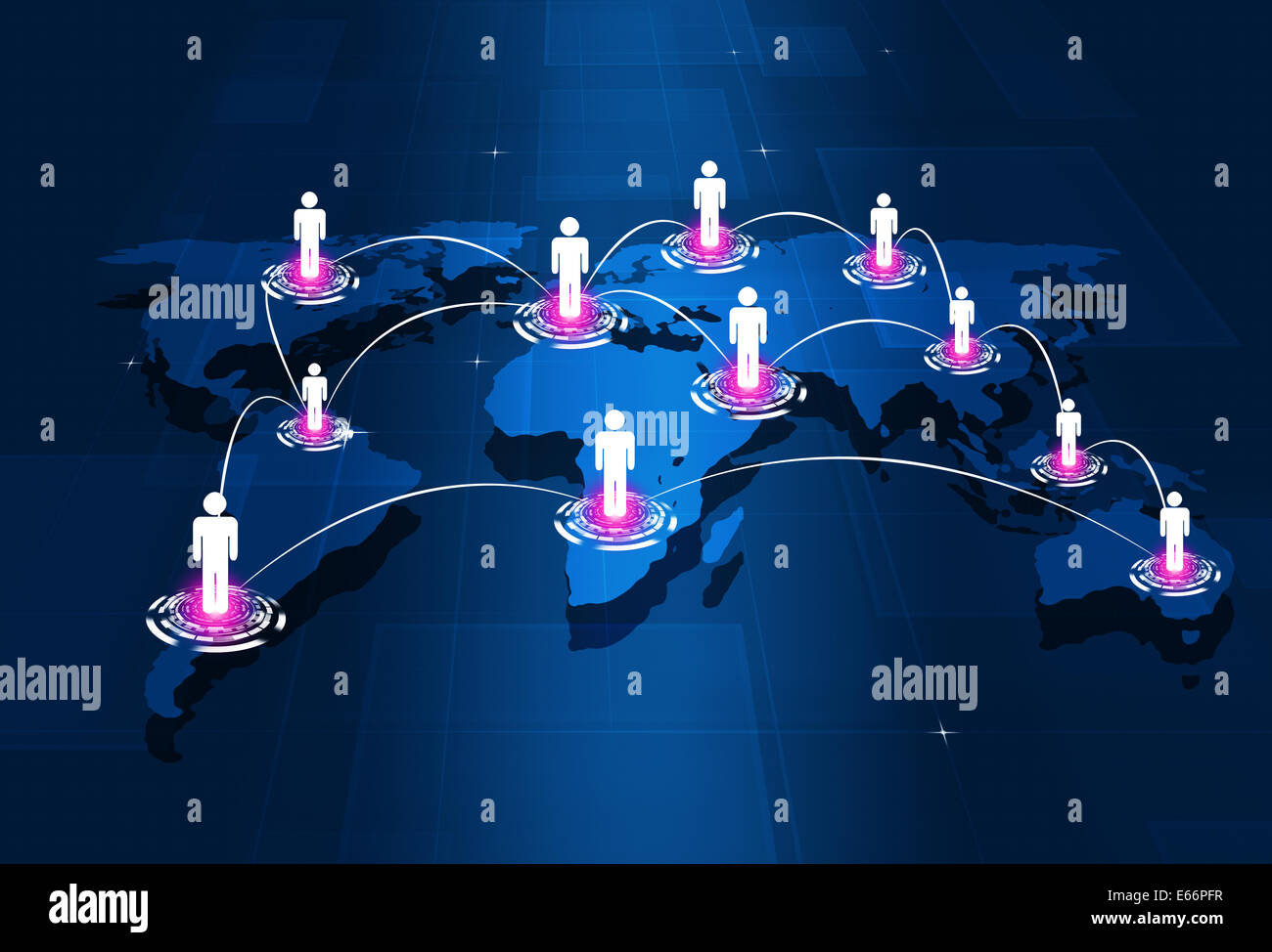 abstract technology business people global web connections  background Stock Photo