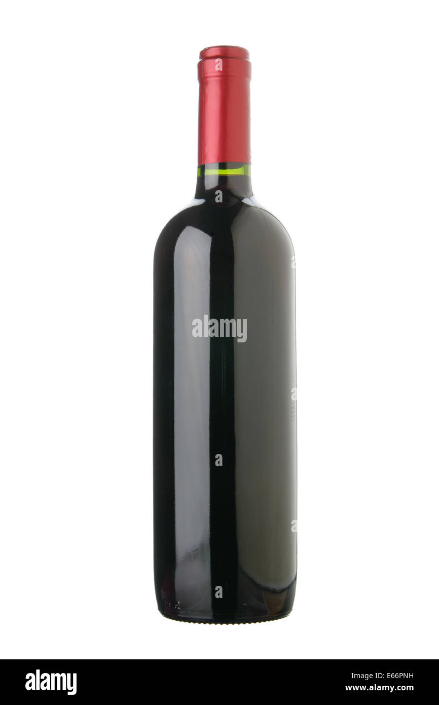 Bottle of red wine isolated over white background Stock Photo Alamy