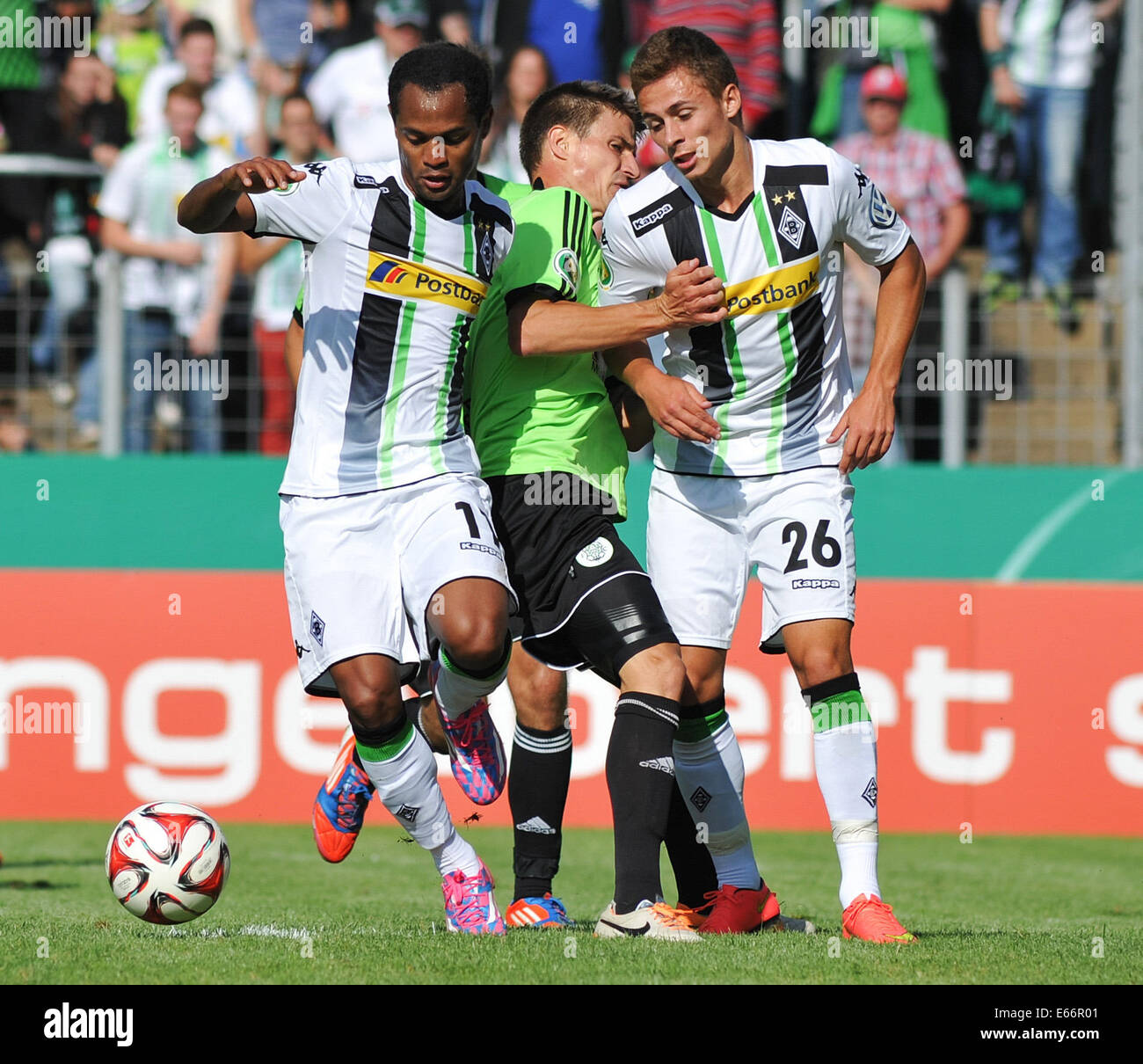 Steven Raffael Homburg, Germany. 16th Aug, 2014. Gladbach's Raffael (L), Thorgan ...