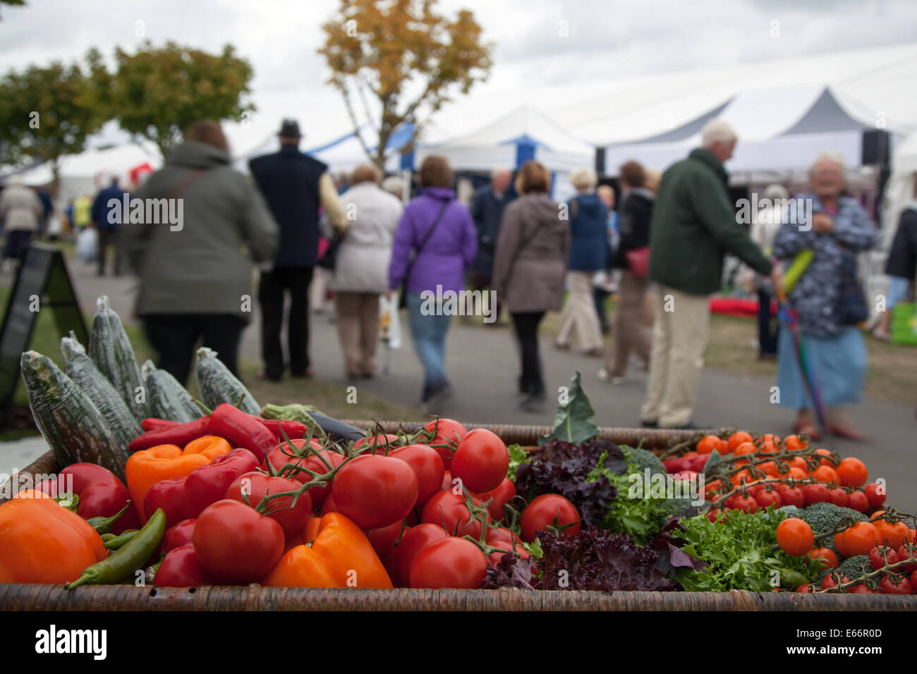 Southport, Merseyside, UK.  16th August, 2014.  Fruit display and crowds at  Britain’s biggest independent flower show.   Credit:  Mar Photographics/Alamy Live News. Stock Photo