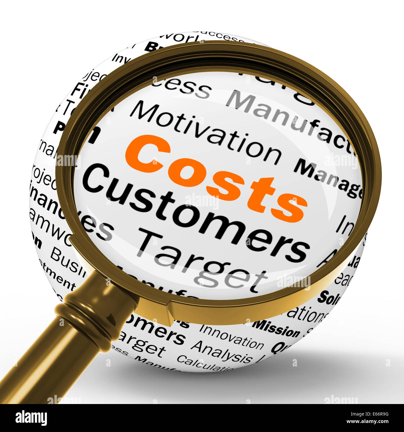 Costs Magnifier Definition Showing Financial Management Strategy Or