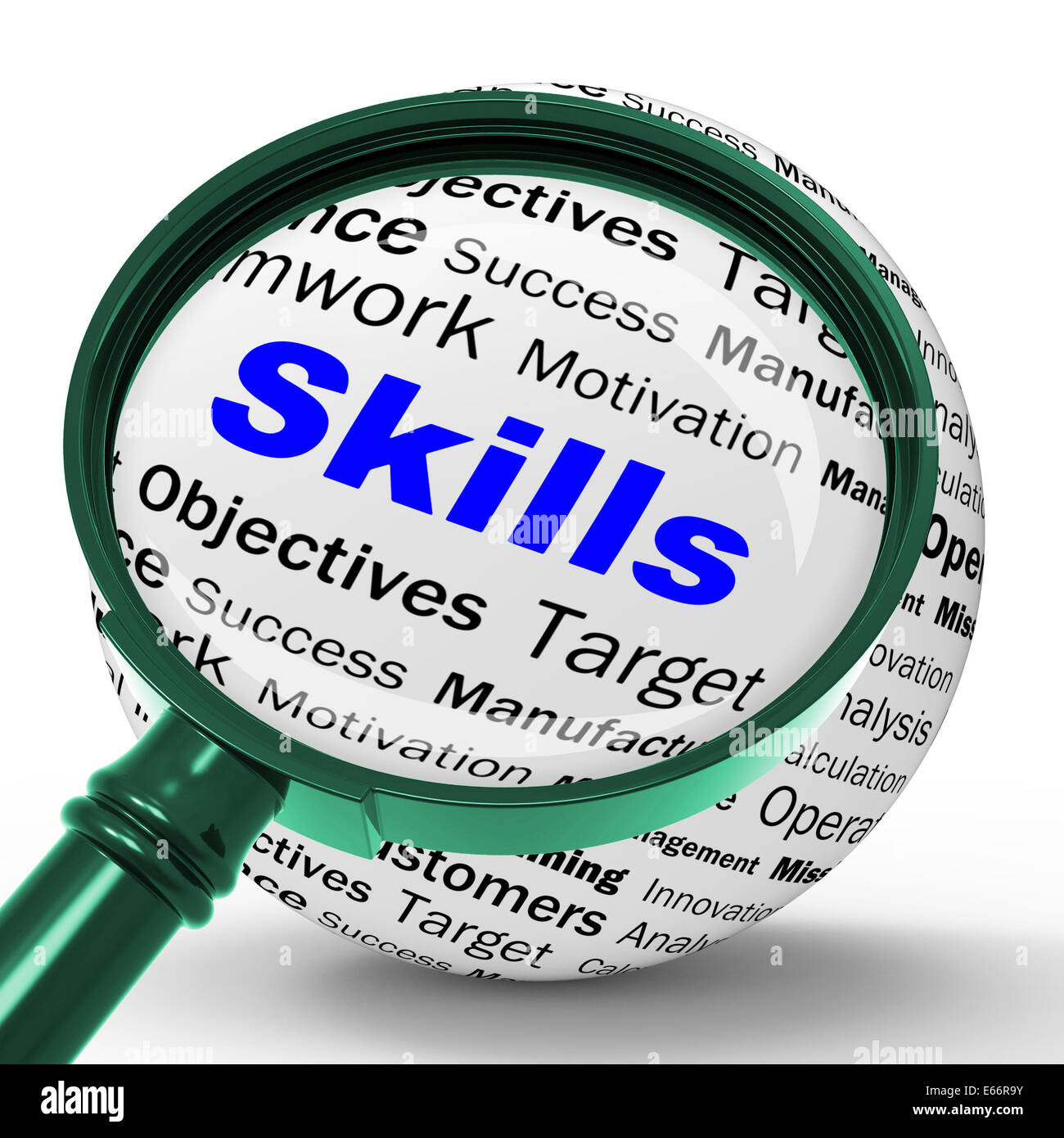 Skills Magnifier Definition Meaning Special Abilities Or Aptitudes Stock Photo