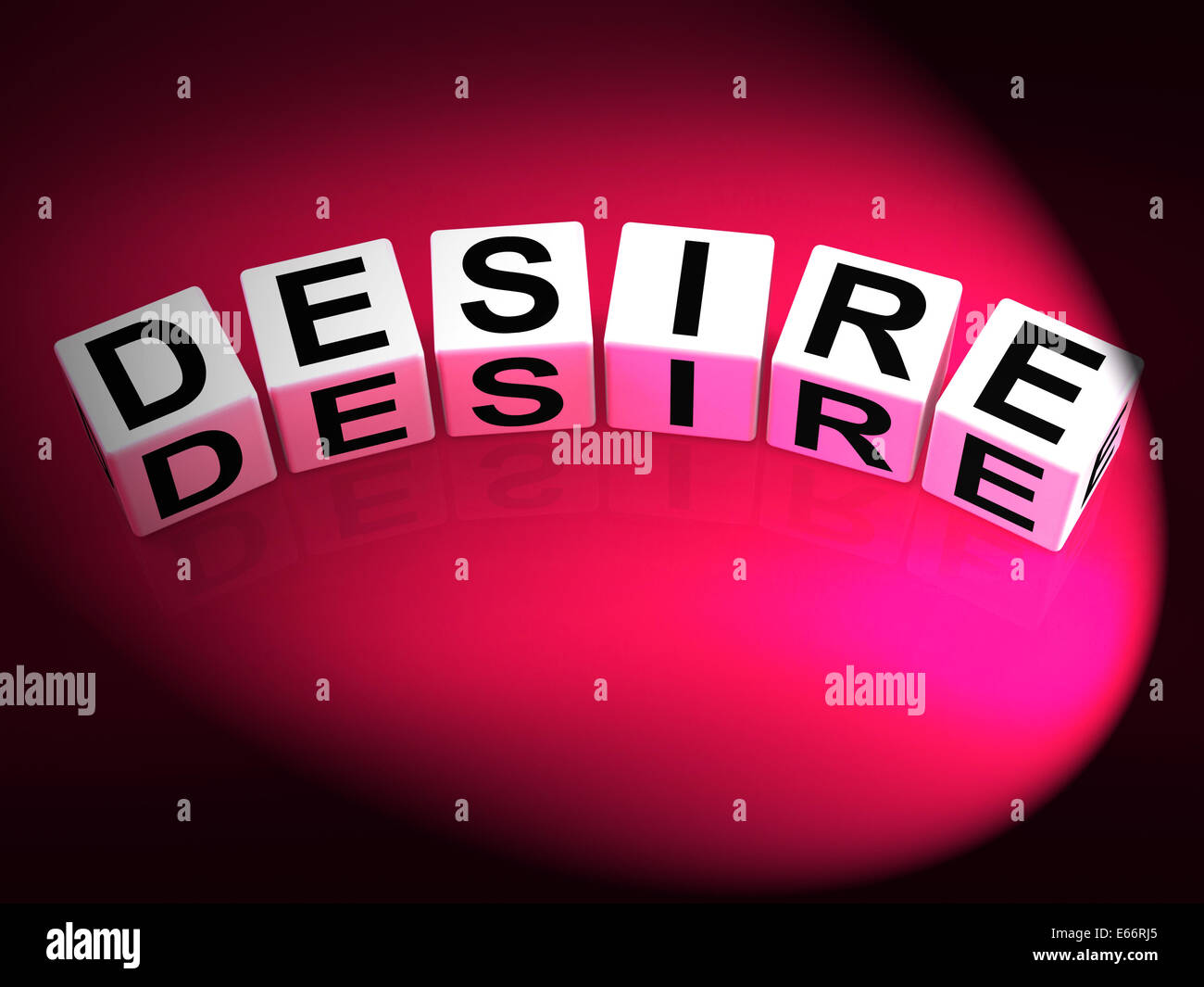 Desire Dice Showing Desires Ambitions and Motivation Stock Photo
