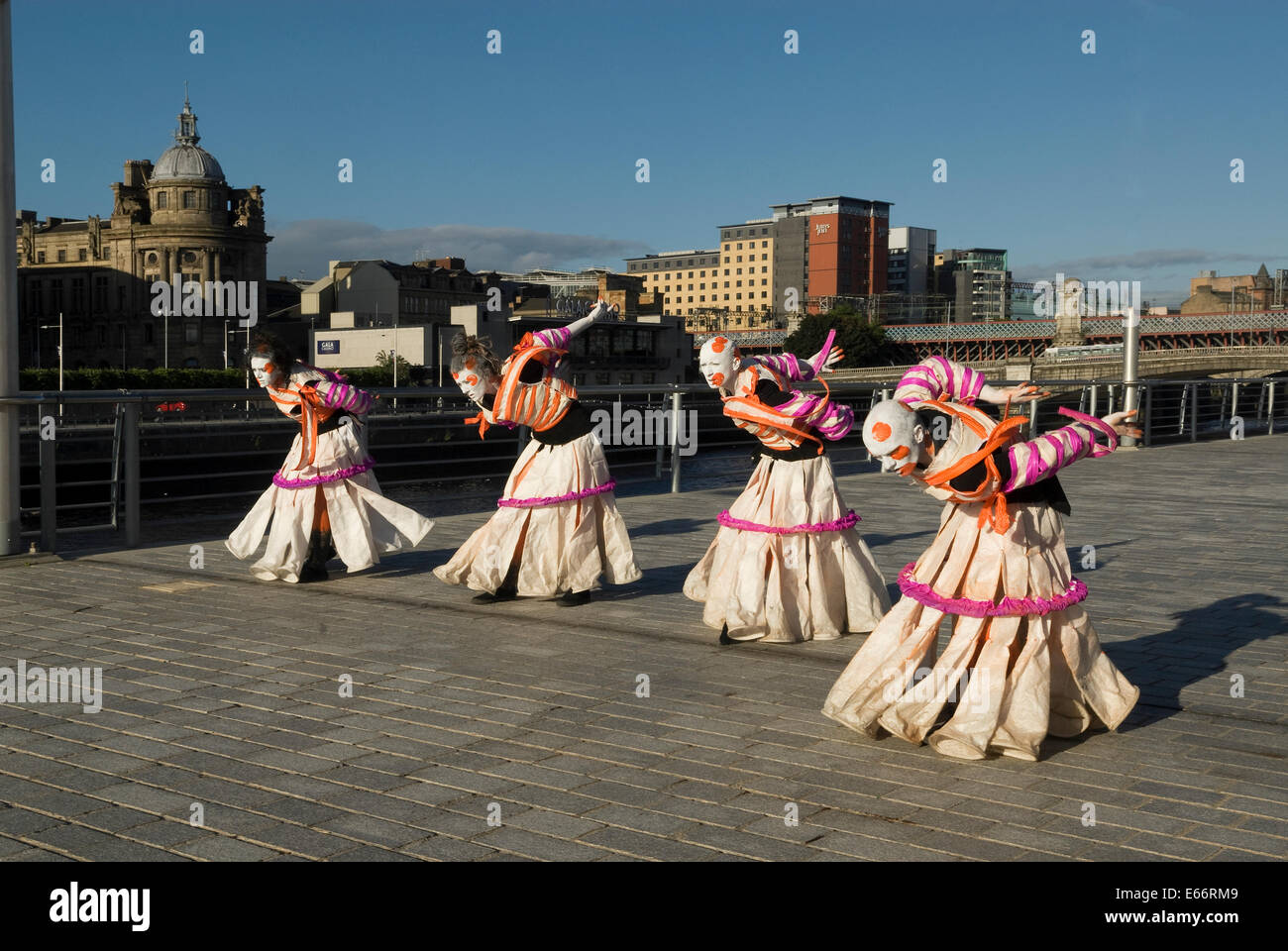 Street Performers Dancers at Riverside Glasgow. Stock Photo