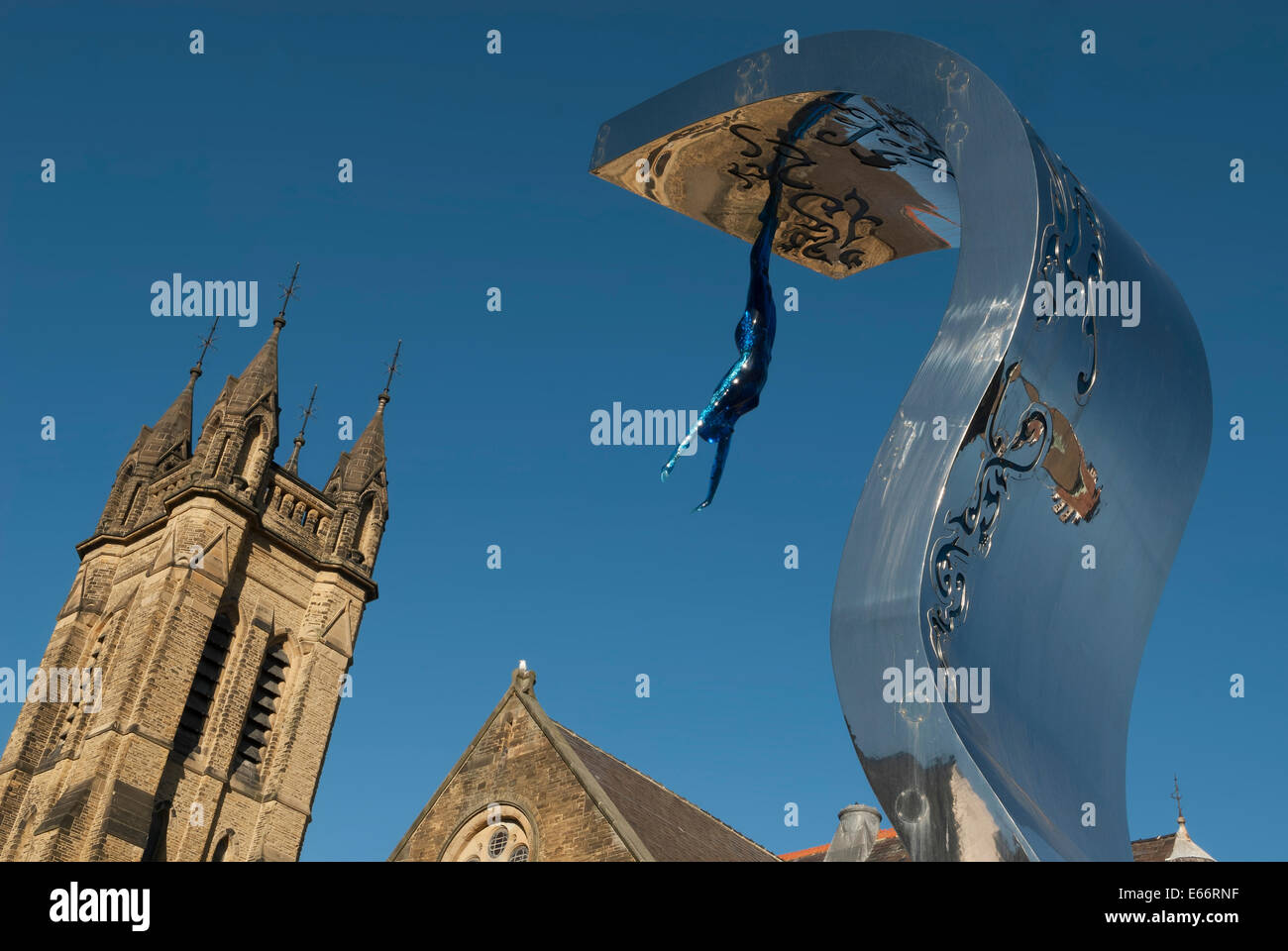 The Wave Sculpture St John's Square Blackpool Stock Photo Alamy