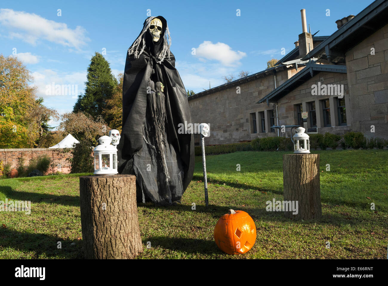 Halloween display in garden of Holmwood House Glasgow. Stock Photo