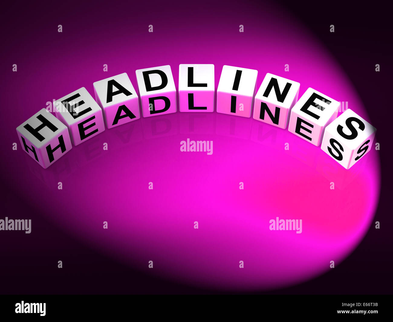 Headlines Dice Meaning Feature Header and Heading Stock Photo Alamy