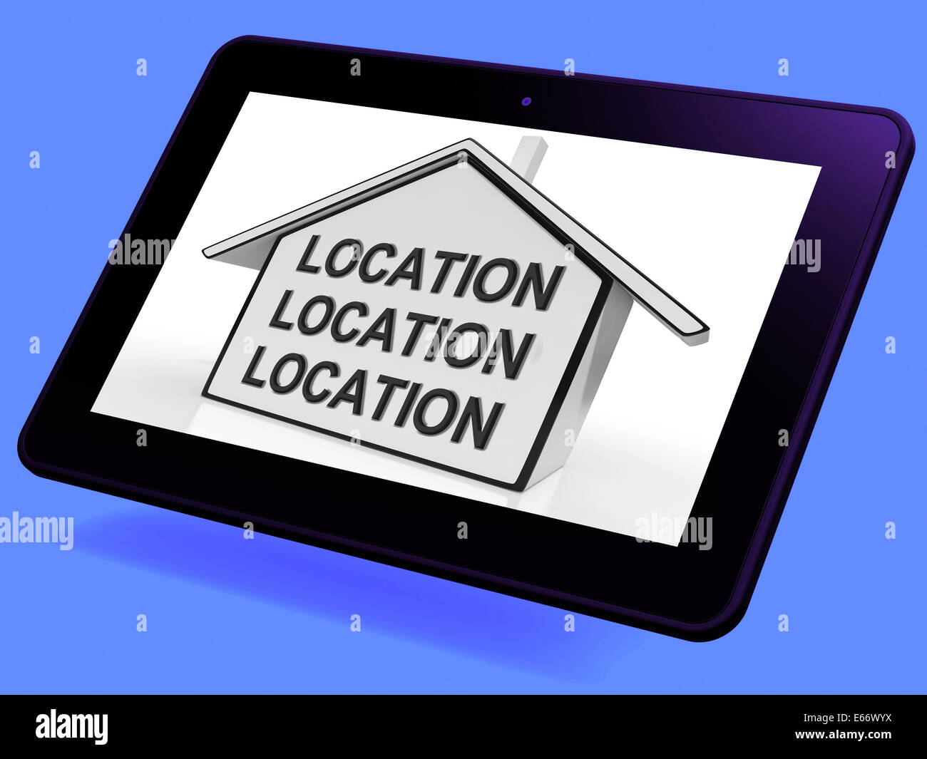 Location Location Location House Tablet Showing Prime Real Estate Stock