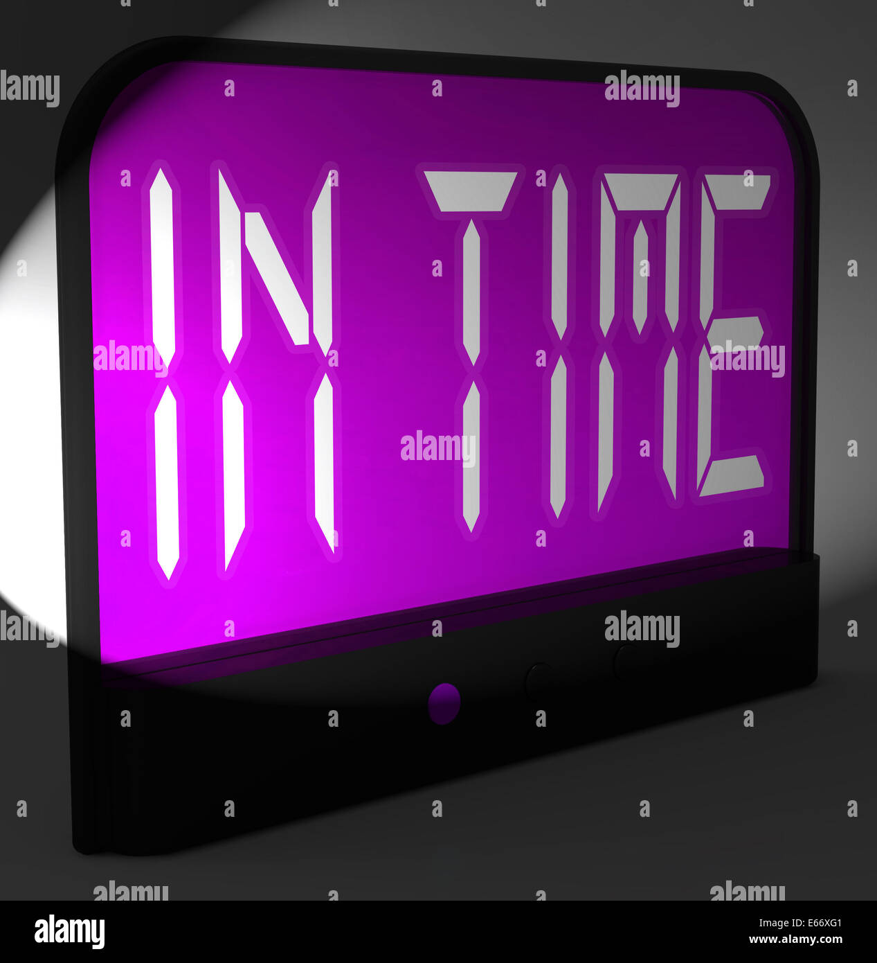 In Time Digital Clock Meaning Punctual Or Not Late Stock Photo Alamy