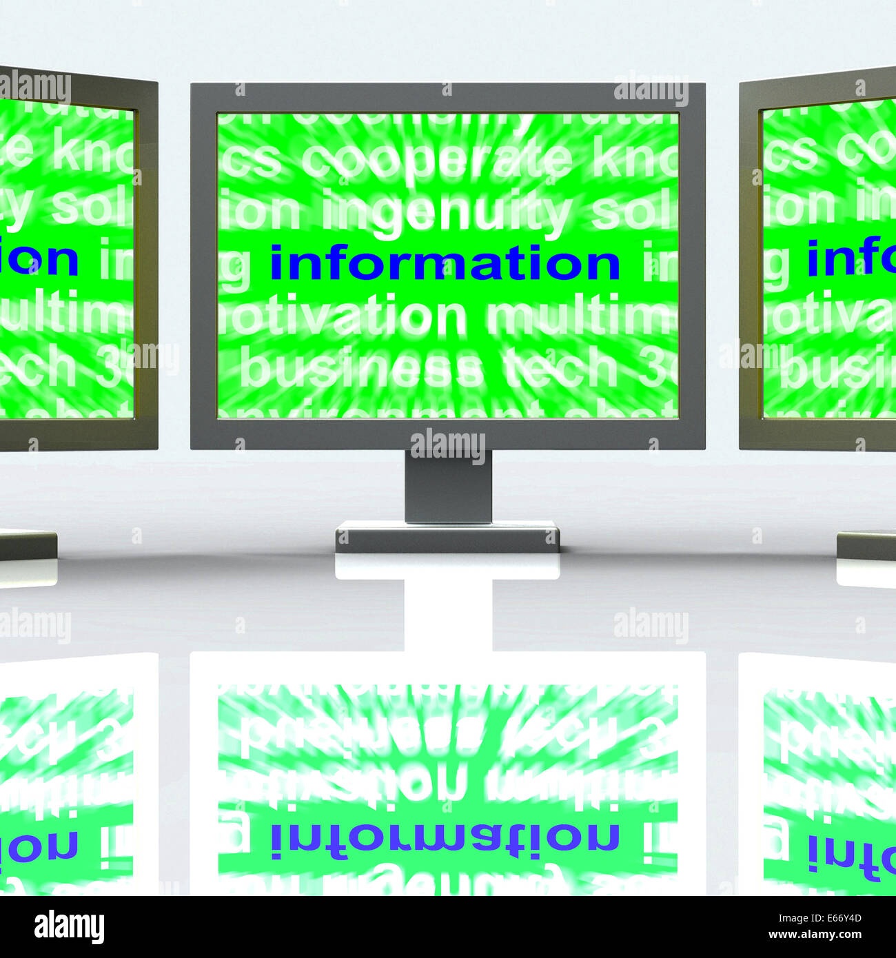 Information Monitors Meaning Details Facts Or Notification Stock Photo