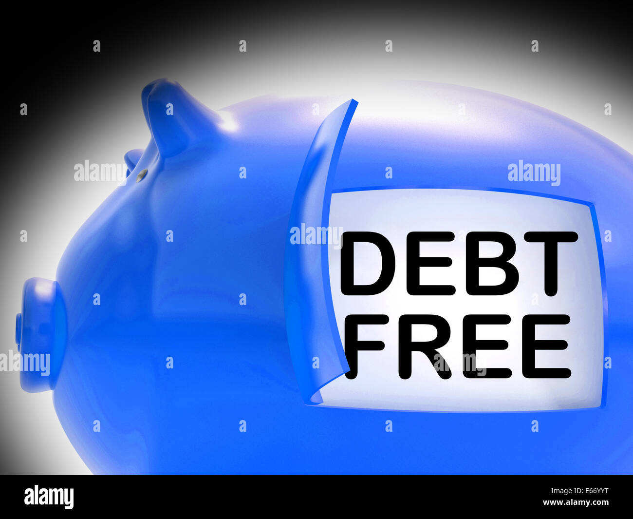 Debt Free Piggy Bank Coins Meaning Money Paid Off Stock Photo Alamy