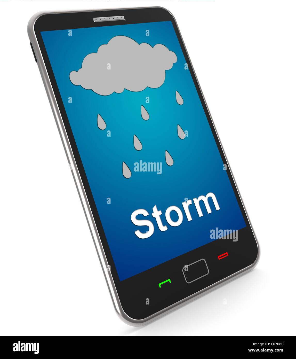 Showers On Mobile Meaning Rain Rainy Weather Stock Photo Alamy
