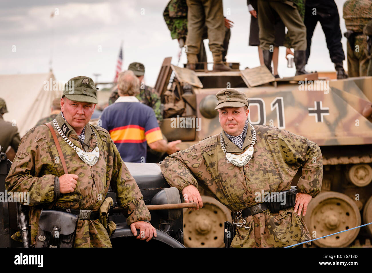 Kent, UK. 16th Aug, 2014. The 6th Annual Combined Ops Show at Headcorn Airfield. Featuring fly-overs, war re-enactments, fancy dress, actual and replica memorabilia, and more. Credit:  Tom Arne Hanslien/Alamy Live News Stock Photo