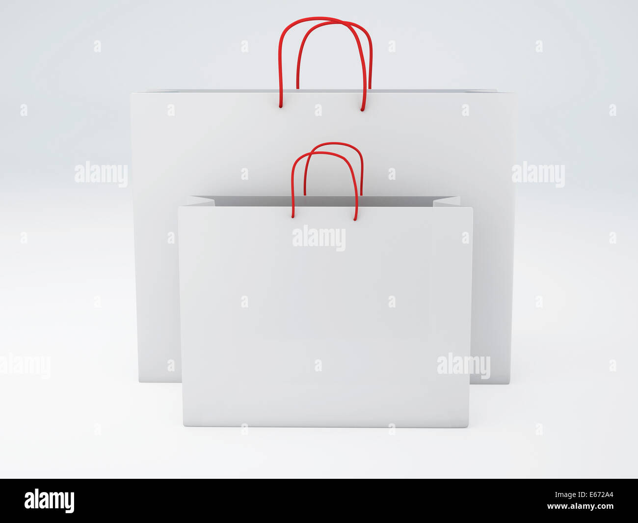image of classic white shopping bag. 3d illustration on isolated ...