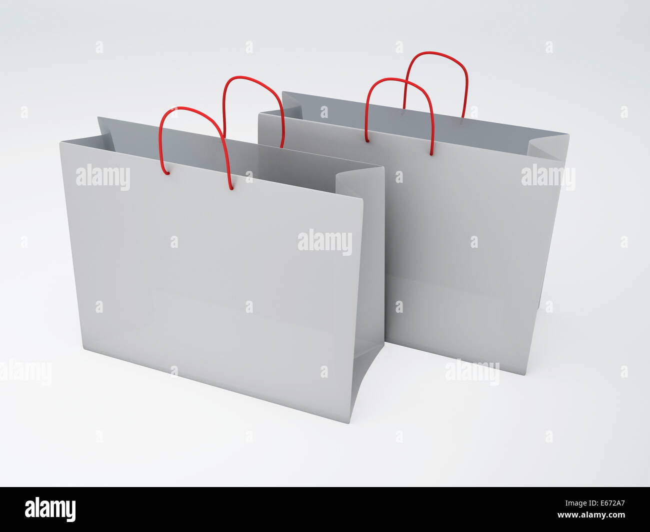 image of classic white shopping bag. 3d illustration on isolated ...