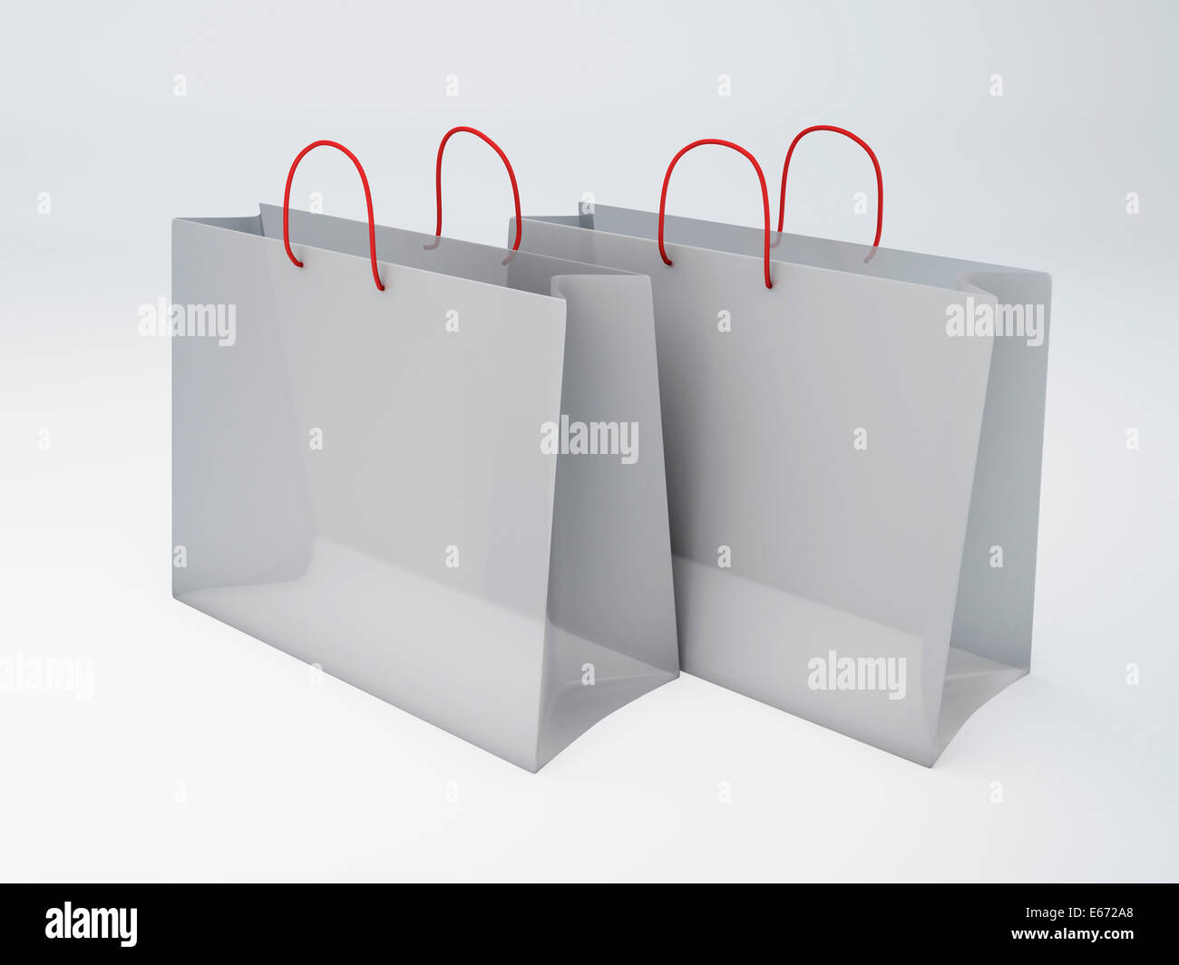 image of classic white shopping bag. 3d illustration on isolated ...