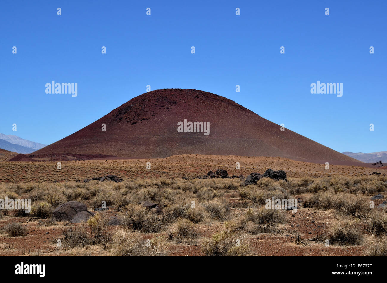 Proof of various forms of volcanic Activity along Highway 395 in California Stock Photo