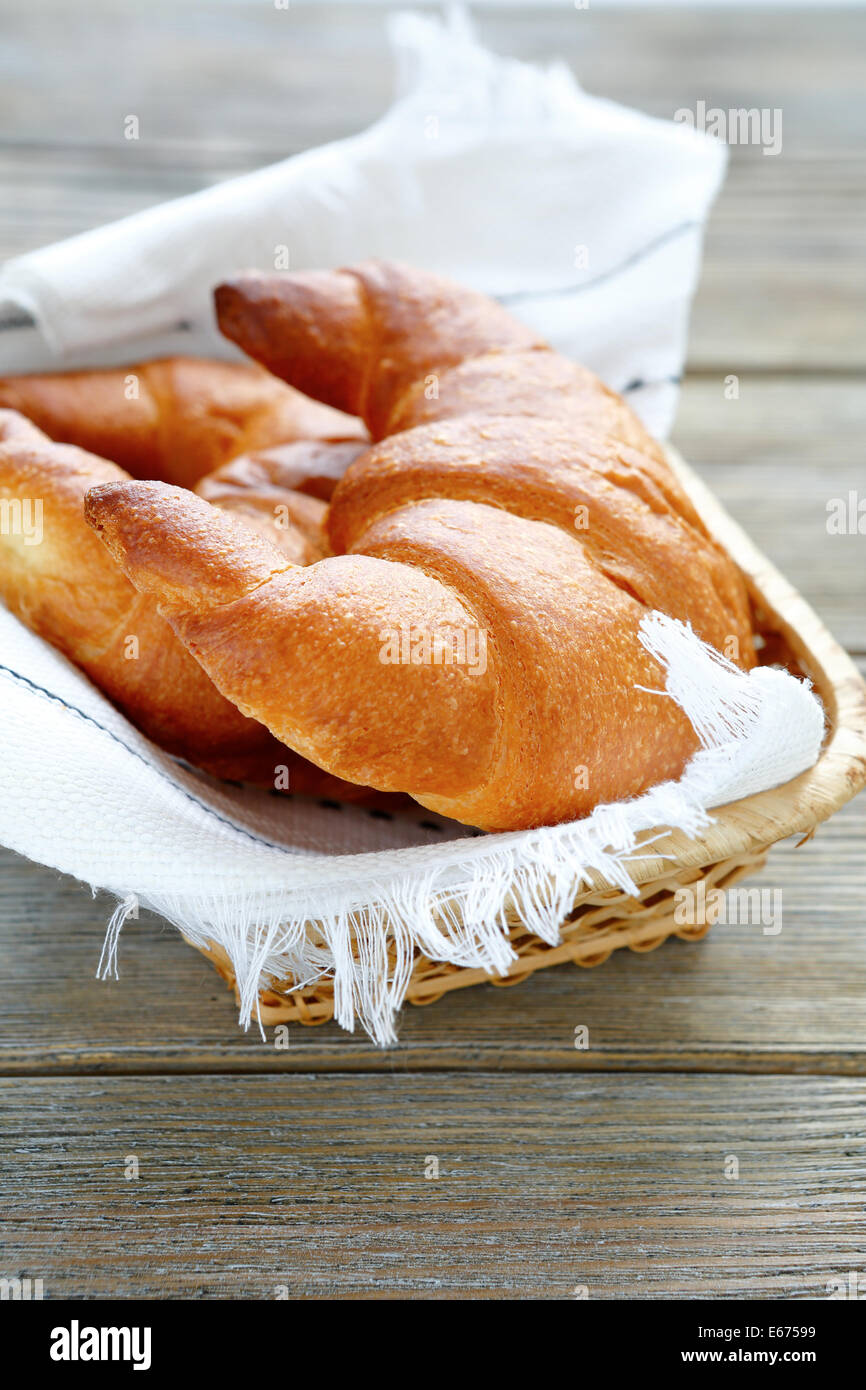 Croissants In The Bread Basket Food Closeup Stock Photo Alamy Croissants in the bread basket food closeup stock photo alamy