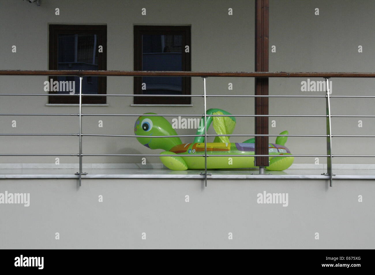 inflated toy on the terrace Stock Photo