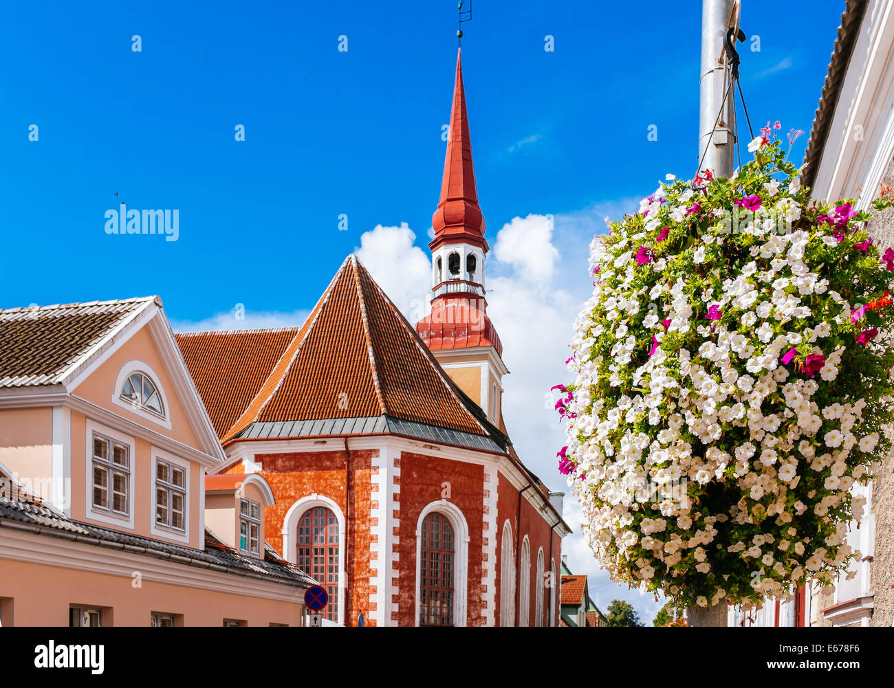 St. Elizabeth's Lutheran Church in Parnu, Estonia named after russian empress Elizabeth abd built in 1741 AD Stock Photo
