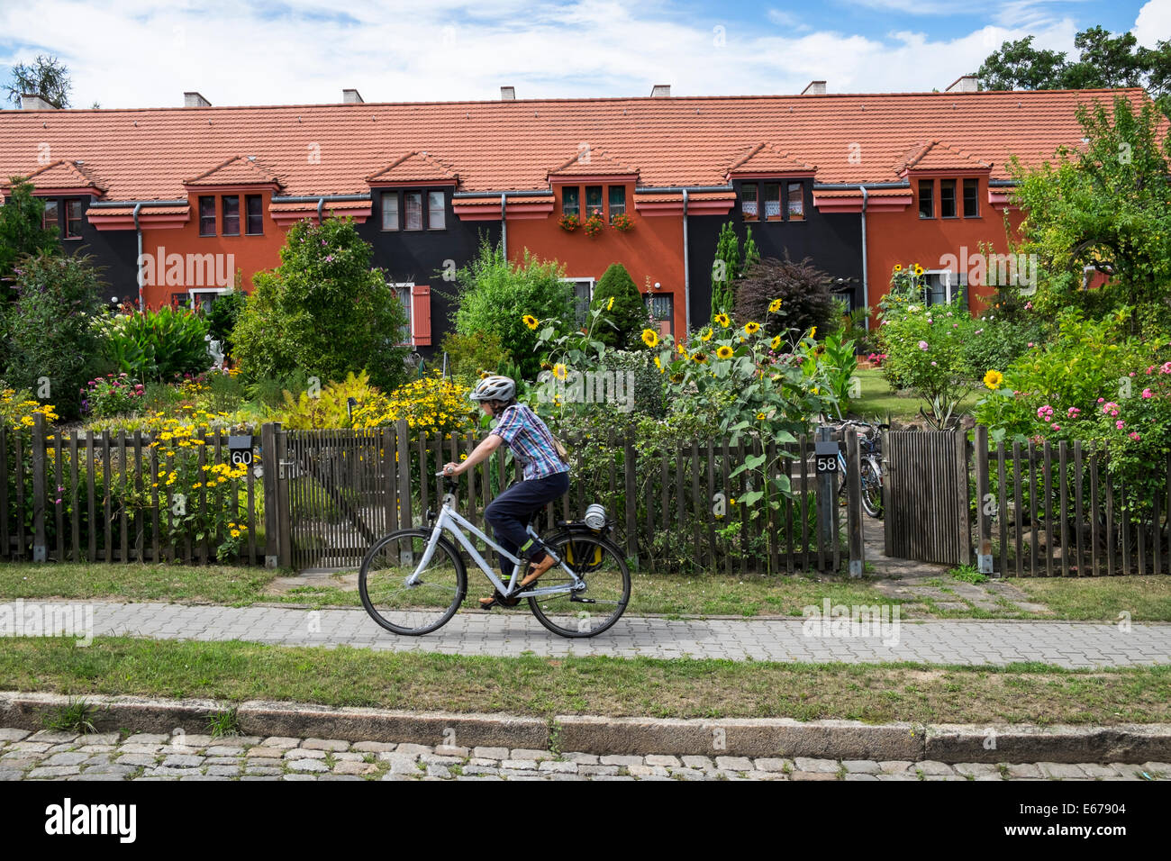 Gartenstadt , (Garden city), housing estate a UNESCO world Heritage site at Falkenberg in Berlin Germany Stock Photo