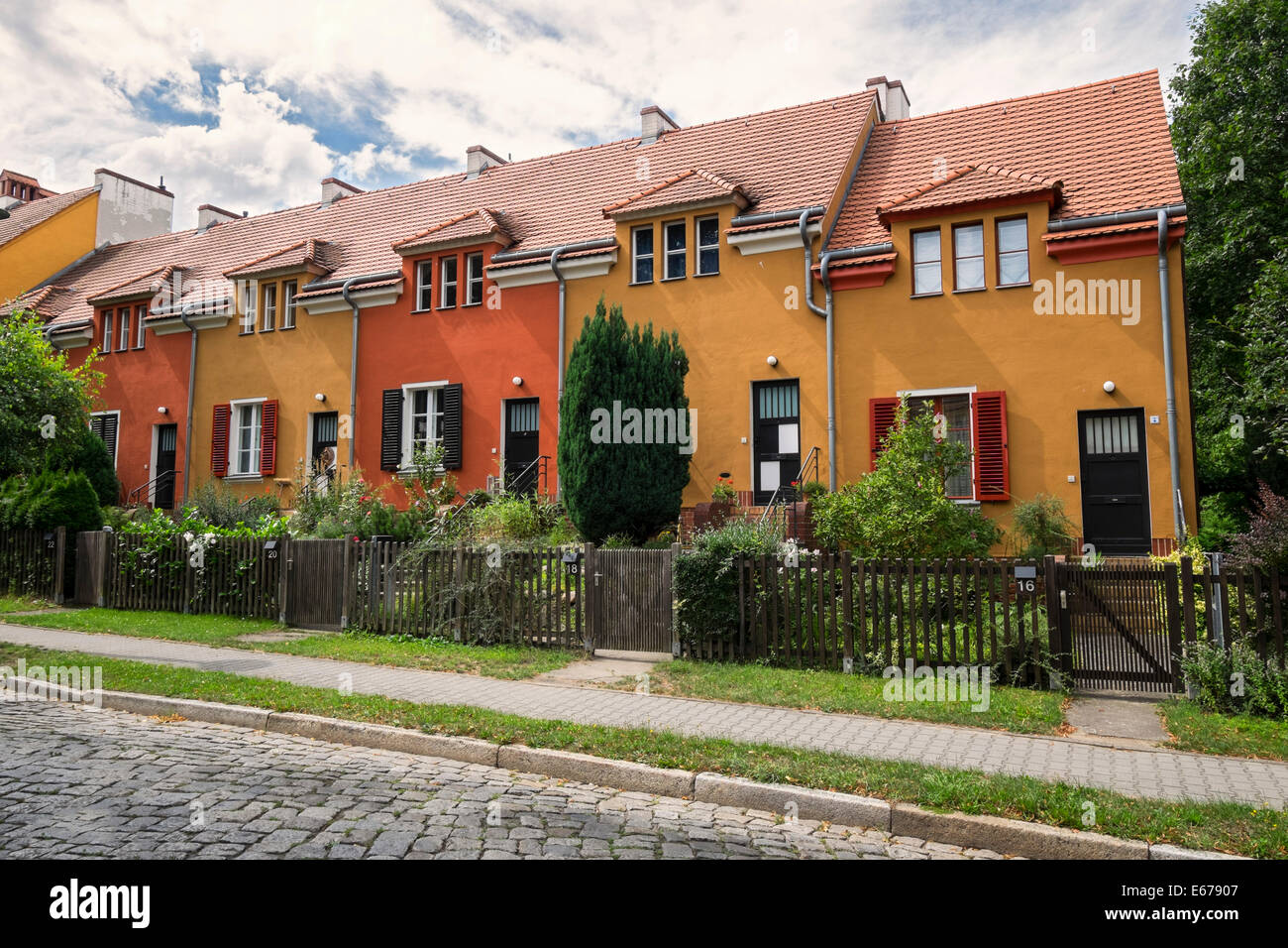 Gartenstadt , (Garden city), housing estate a UNESCO world Heritage site at Falkenberg in Berlin Germany Stock Photo