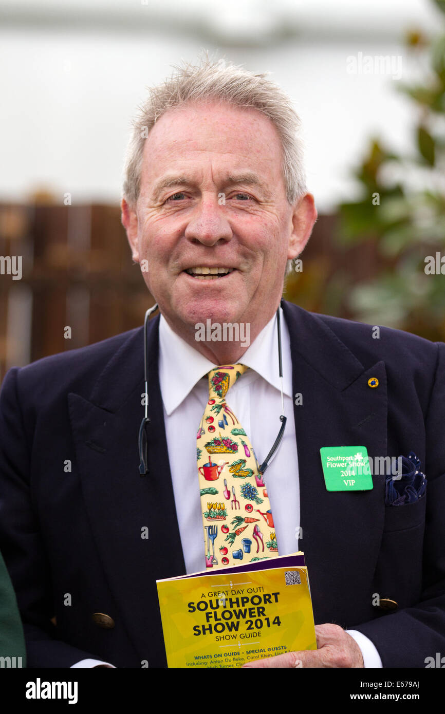 Sir Roddy Llewellyn a VIP Guest, UK Garden Designer with a National Certificate of Horticulture and a Surrey County Certificate in Landscape Construction, at  Britain’s biggest independent flower show, which is celebrating its 85th year. Southport, Merseyside, UK.  15th August, 2014. Stock Photo