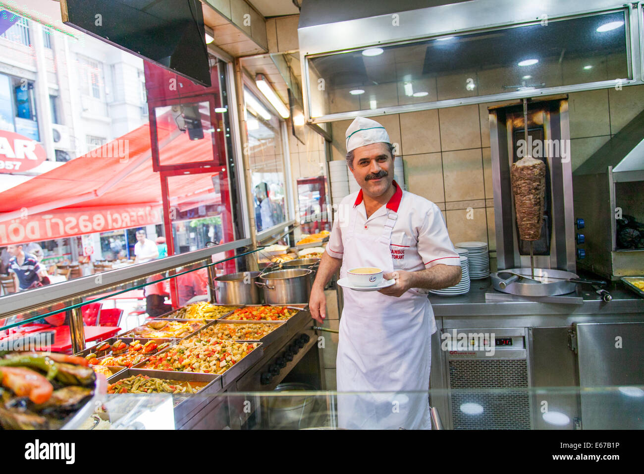 chef in a Turkish restaurant in Istanbul Stock Photo