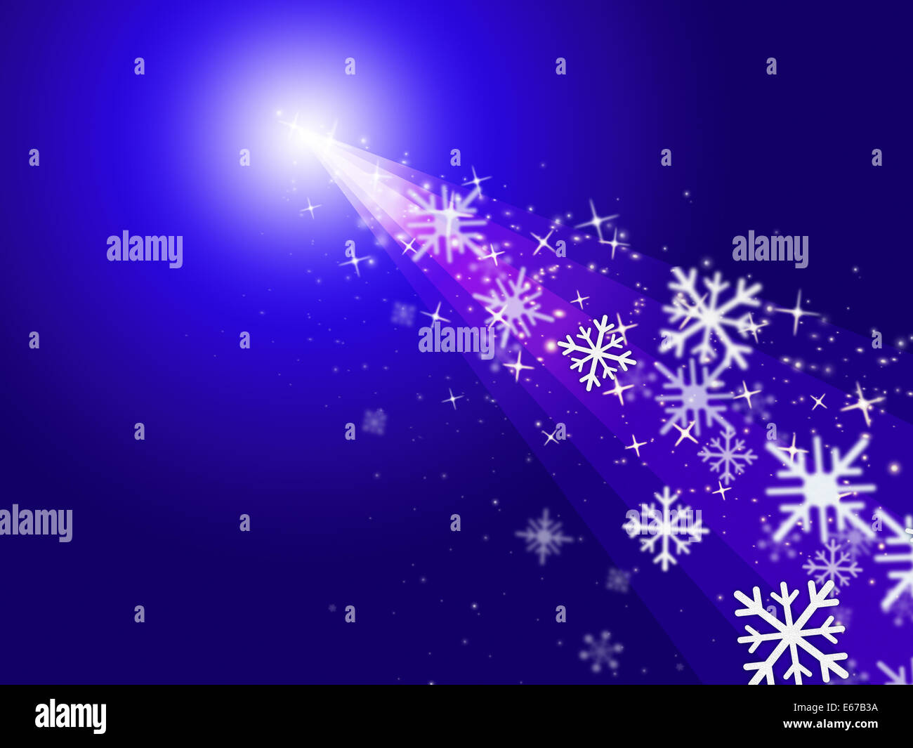 Blue Snowflake Meaning Sun Rays And Stars Stock Photo Alamy