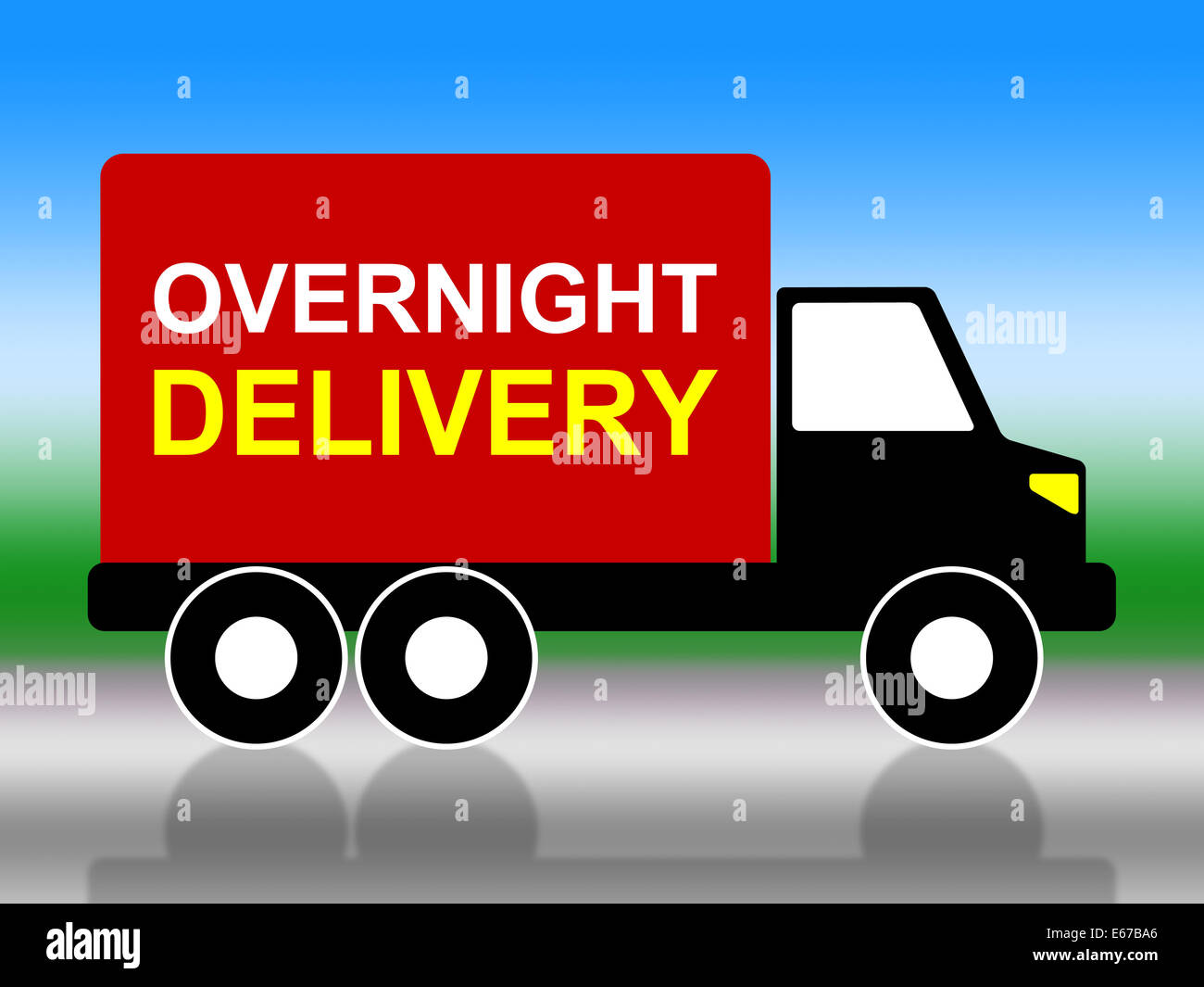 Overnight Truck Indicating Next Day And 24Hr Stock Photo Alamy