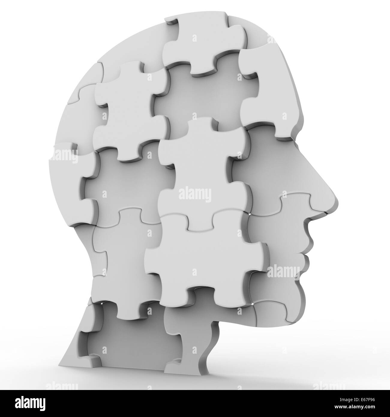 Head Jigsaw Showing Pieces Facial And Planning Stock Photo Alamy