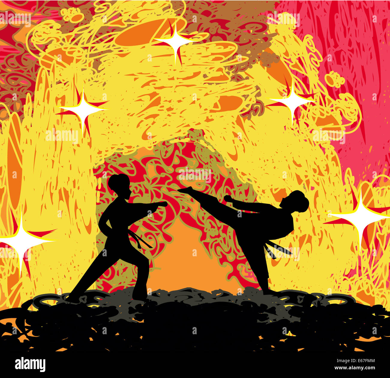 karate Grunge background Stock Photo - Alamy