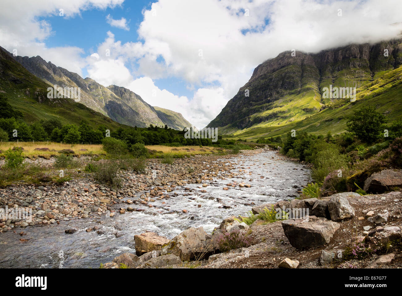 Glen Coe Landscape in the Western Highlands of Scotland Stock Photo
