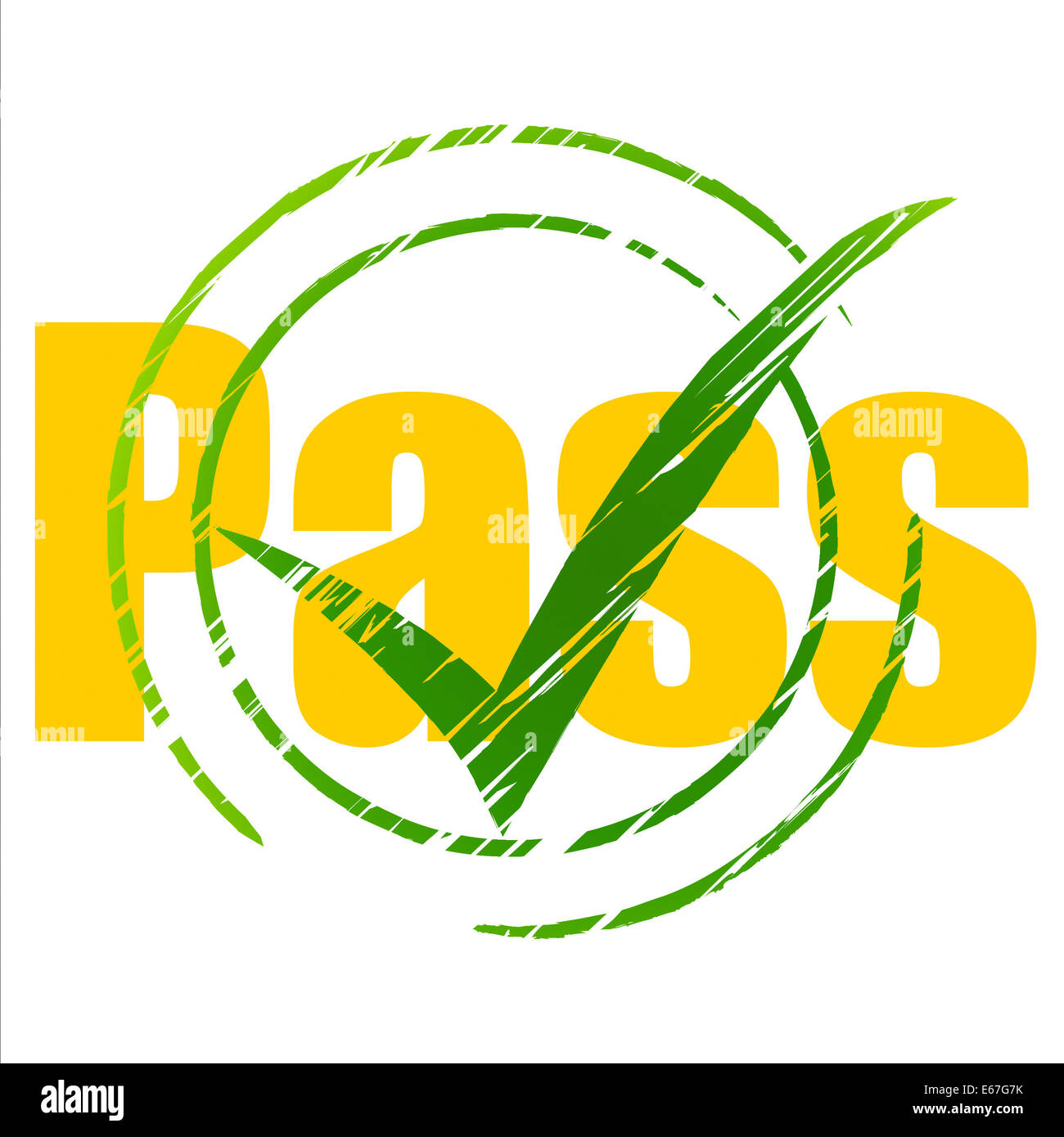 Tick Pass Meaning Passing Approve And Approval Stock Photo Alamy