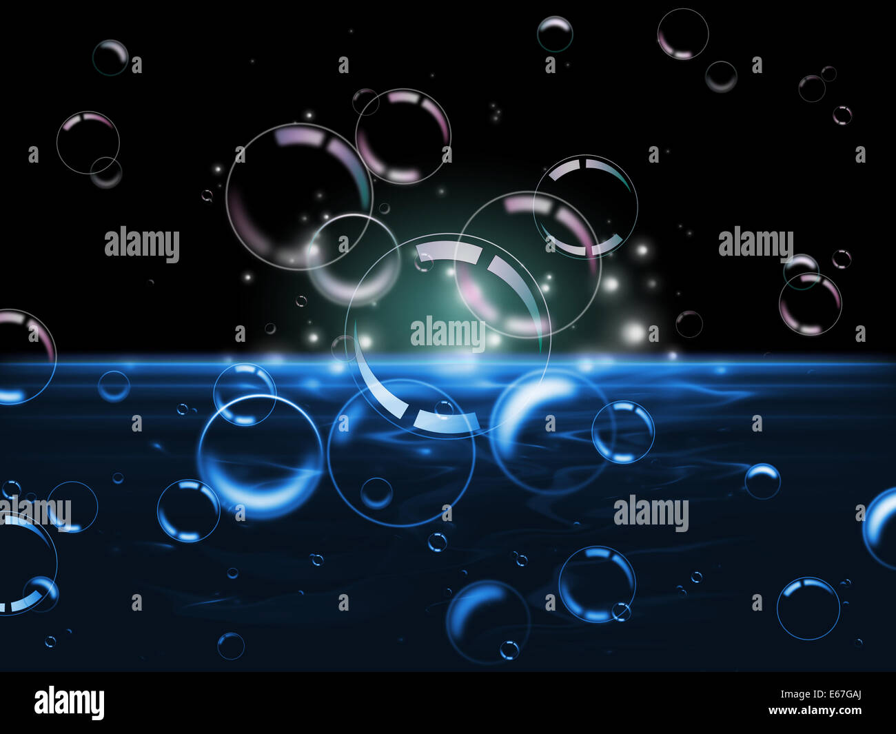 Glow Bubbles Meaning Light Burst And Illuminated Stock Photo Alamy