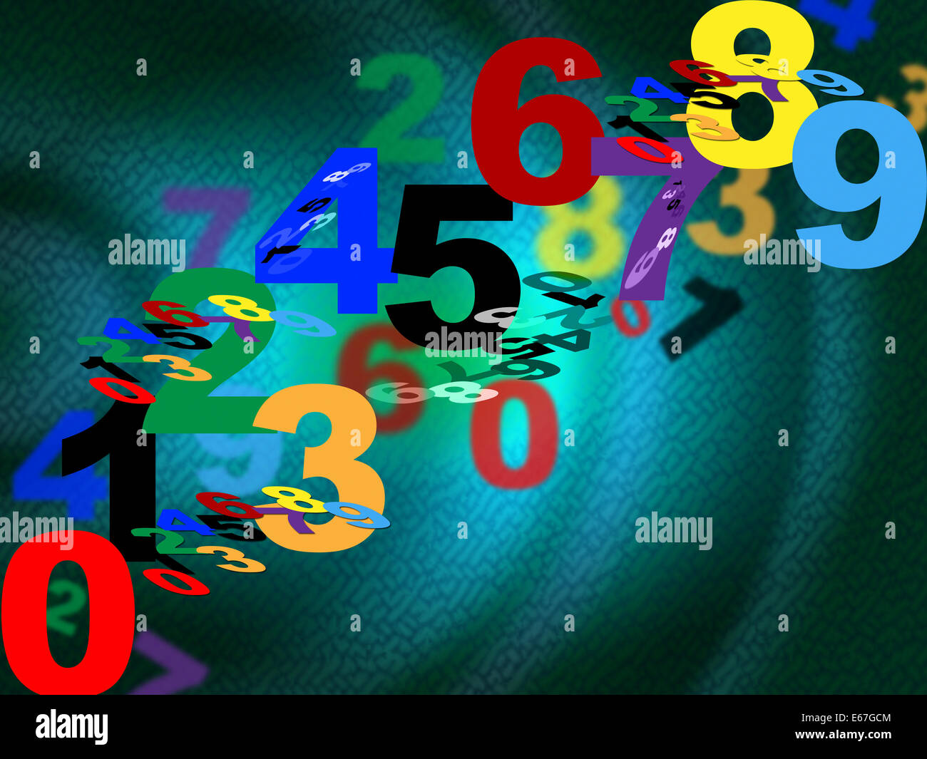 Counting Mathematics Indicating Numbers Backdrop And Template Stock