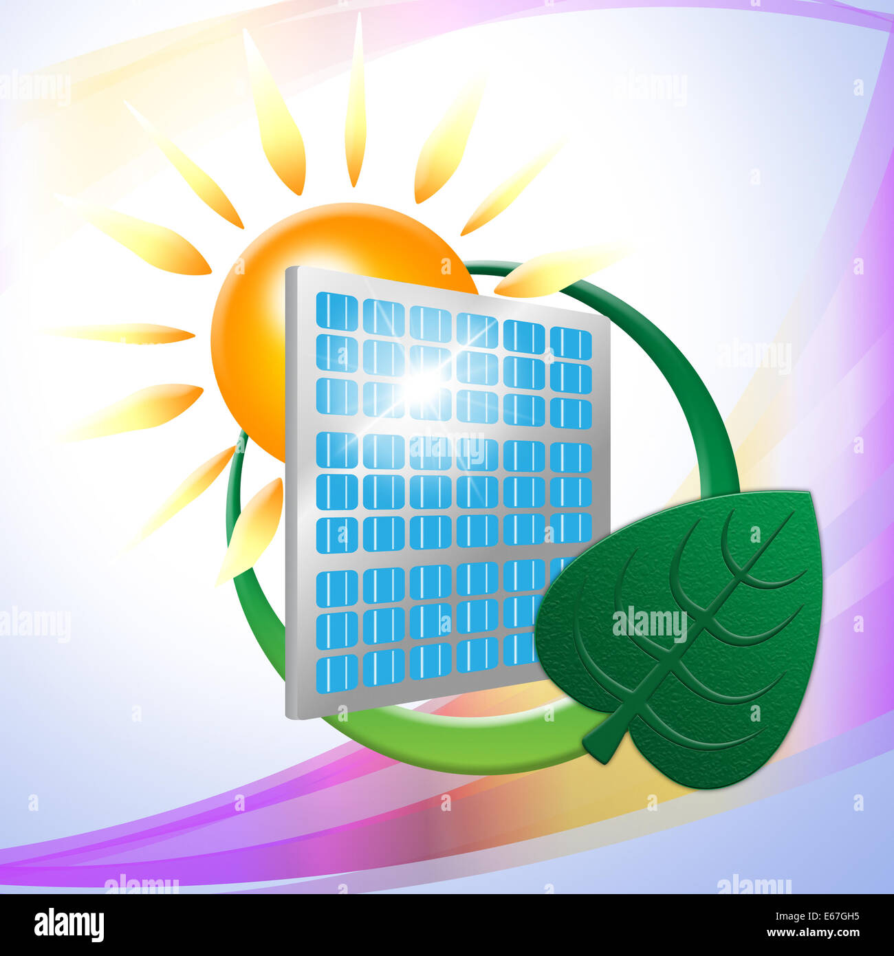 Solar Panel Indicating Power Source And Powered Stock Photo Alamy