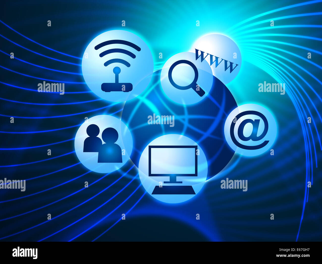Social Media Representing World Wide Web And Web Site Stock Photo - Alamy