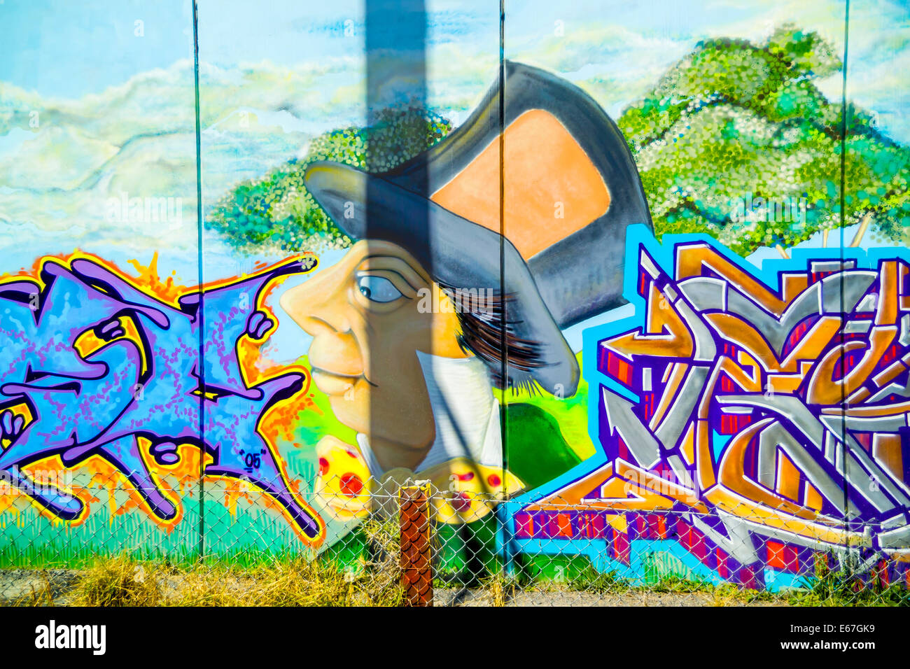 Graffiti on wall in inner city of Melbourne suburb, Richmond Stock Photo