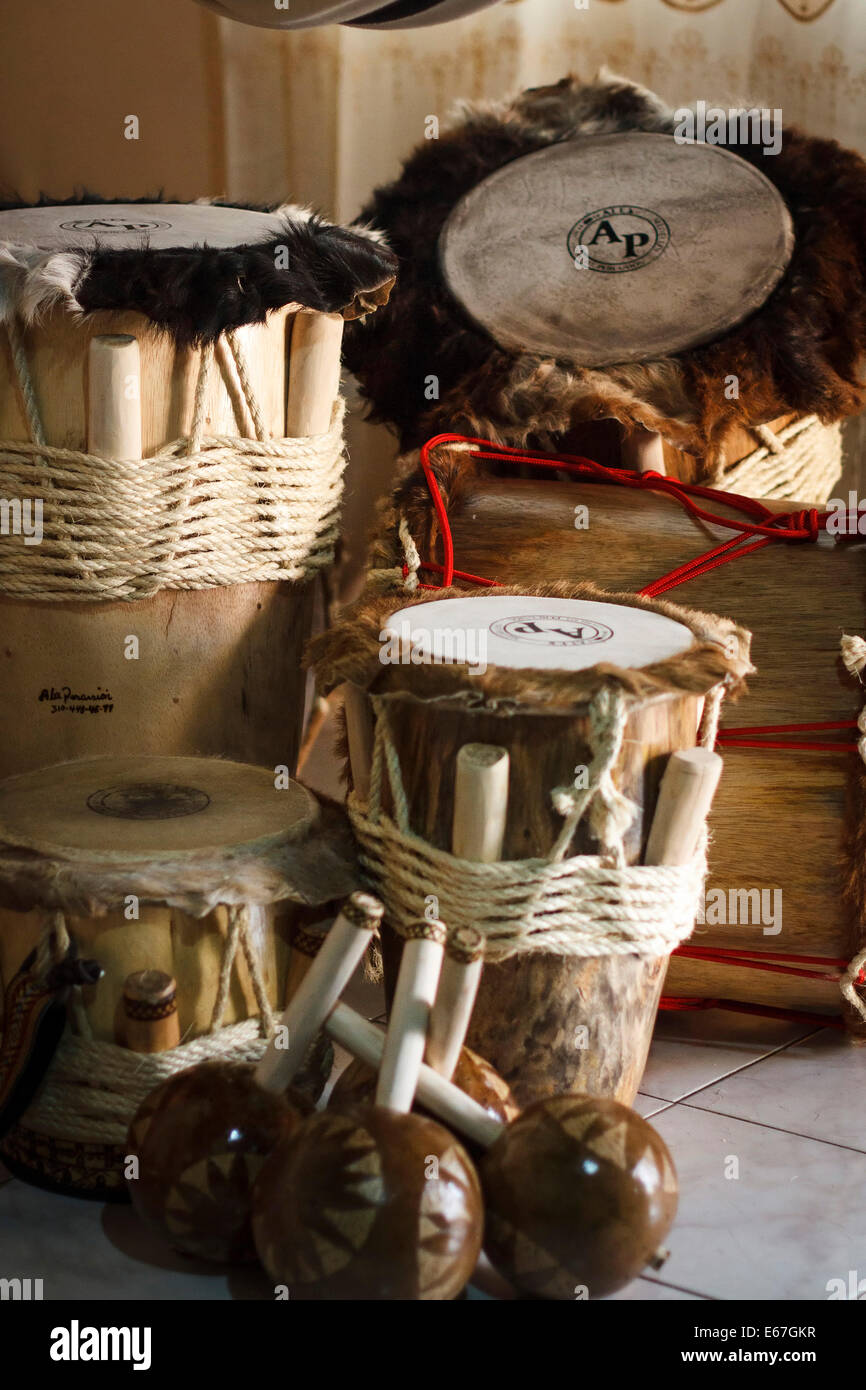 Drums of the folklore of the Atlantic coast Stock Photo
