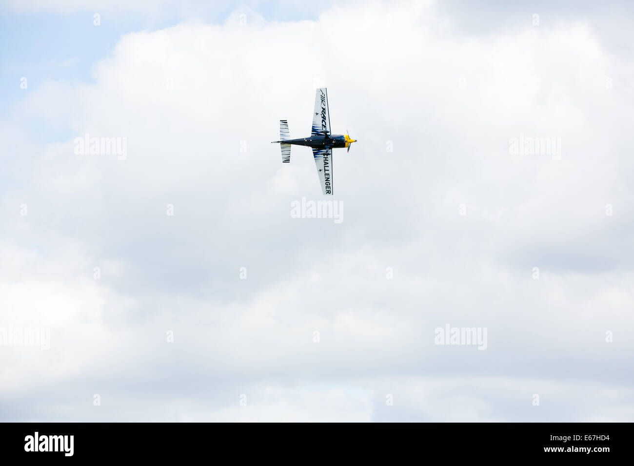 Ascot, UK.  17th July, 2014 Challenger Class Red Bull Aircraft in flight over Ascot during practice session Stock Photo