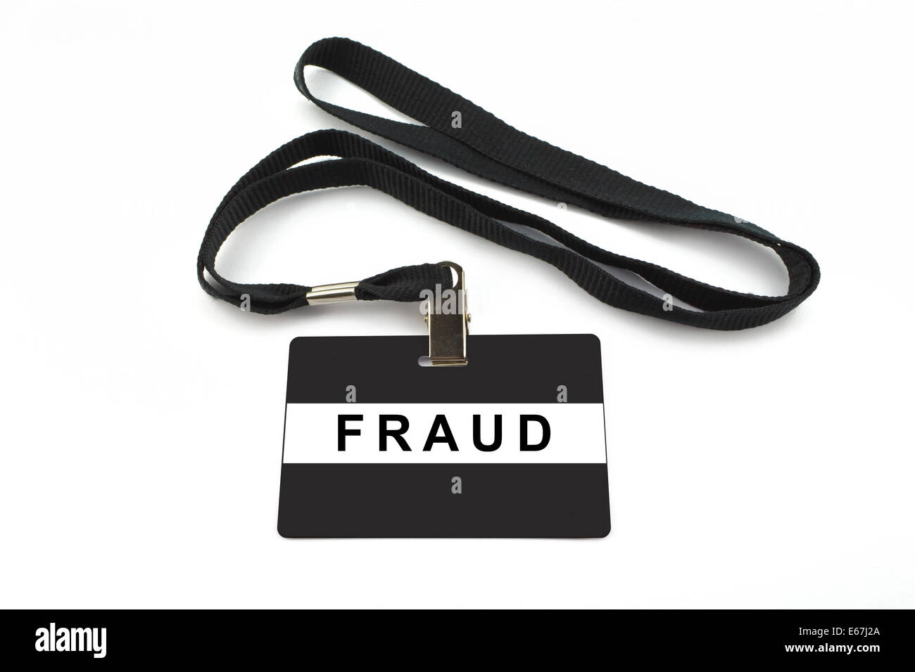 fraud badge with strip isolated on white background Stock Photo