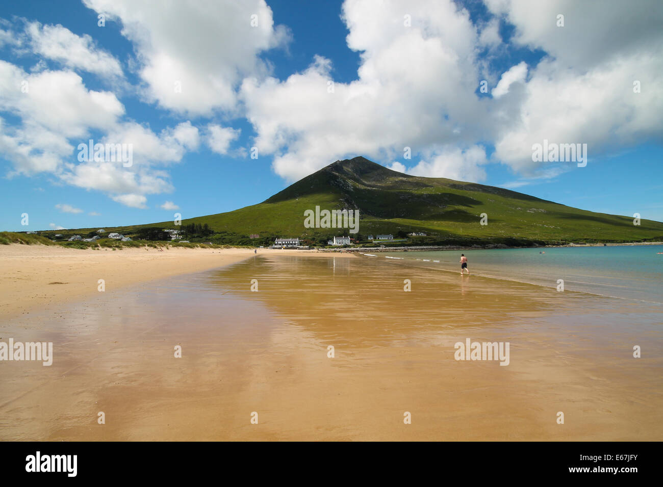 The Silver Strand Beach with Slievemore Mountain backdrop, Dugort